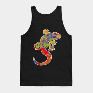 Colorful surreal psychedelic lizard king VI Tank Top